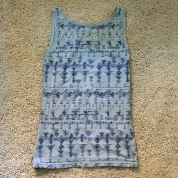 Blue Stretchy Jersey Abstract Tie Dye Tank Top - Picture 4 of 14